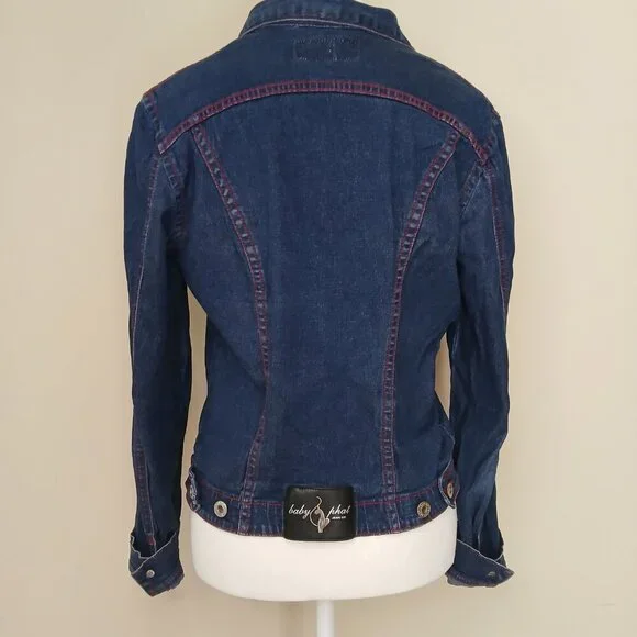Baby Phat Y2K Stretch Jean Jacket Blue Size Medium - Picture 9 of 10